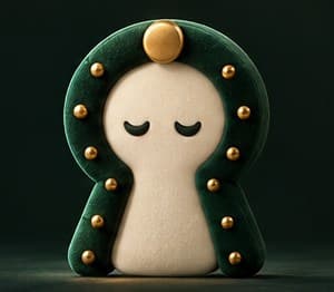 The keyhole figure with its eyes closed.